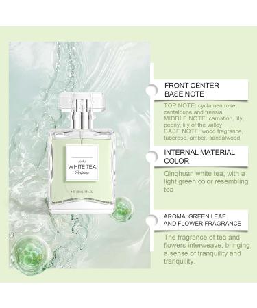 White Tea Perfume Eau De Toilette Spray Perfume for Women Long-Lasting Fragrance Refreshingly Elegant Serenity and Freshness Enhances Confidence & Releases Charm Dating Women's Perfume (2 Pcs) - Buy Online on GoSupps.com