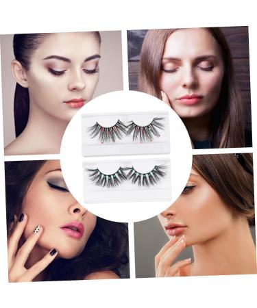 Veemoon 2 Pairs Fake Eyelashes Sequin Eyelash Fluffy Volume Lashes Artificial Eyelashes Women False Eyelash Thick Volume Eyelash Faux Lashes 3d Glitter Powder Make up Chemical Fiber - Buy Online on GoSupps.com