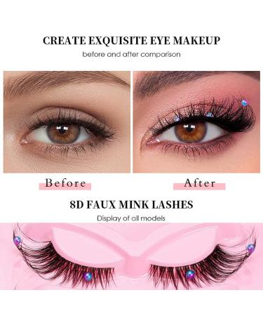 Uranian Fox Eye Lashes | Wispy Faux Mink with Clear Band | Fluffy Cat Eye | D Curl Lash Extensions | Natural Look for Women & Girls - Buy Online on GoSupps.com