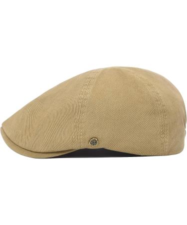 VOBOOM Cotton Flat Cap Cabbie Hat - Khaki | Gatsby Ivy Irish Newsboy Hunting Cap - Buy Online on GoSupps.com