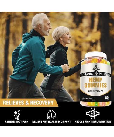Hemp Gummies Extra Strength High Potency for Sleep Pain Anxiety Relief - 100% Natural with Pure Hemp Oil Extract - Vegan Bear Candy H mp Supplements for Adults (2 Pack) 80 Count (Pack of 2) - Buy Online on GoSupps.com