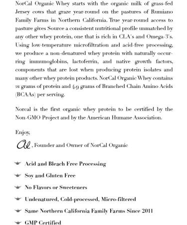 Organic Grass Fed Whey Protein Powder - Natural Norcal, Unflavored - Buy Online on GoSupps.com
