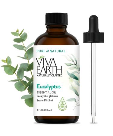 Eucalyptus Essential Oil 100% Pure and Natural Eucalyptus Oil Aroma for Diffusers Aromatherapy Hair and Scalp Care Skin Care Massage Oils Soap and Candle Making with Dropper 4 oz Eucalyptus 4 Fl Oz (Pack of 1)