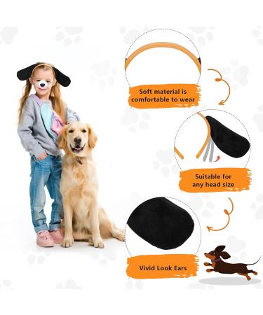 5-Piece Puppy Dog Costume Set for Adults & Kids - Headband Ears Fly Cock Fake Nose - Party Decoration Accessories in Yellow - Buy Online on GoSupps.com
