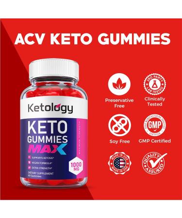 [3 Pack] Ketology Keto Gummies - Max Strength Vegan ACV Apple Cider Vinegar Vitamin B12 - Advanced Weight Loss Formula with Shark Tank Endorsement (180 Gummies) - Buy Online on GoSupps.com