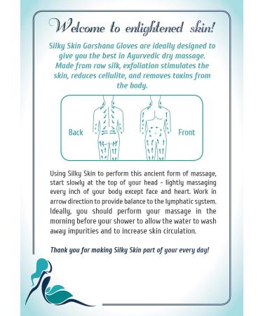 Silky Skin Garshana Gloves: Raw Silk Massage for Ayurvedic Dry Brushing, Exfoliation, Lymphatic Drainage, Acne Scar Reduction, Cellulite Massage, and Toxin Removal - Includes Quality Storage Bag - Buy Online on GoSupps.com