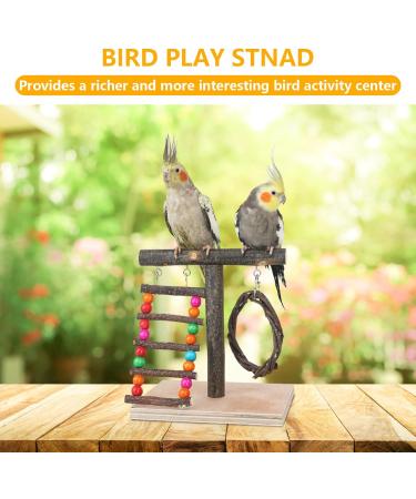 Vogel Papagies Wooden Bird Playground for Parrots & Budgerigars - Fun with Ladders & Swings - Buy Online on GoSupps.com