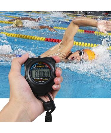 Vicloon Digital Sports Stopwatch Timer Large LCD Stainless Steel Ideal for Football Basketball Running Swimming & Fitness (Black) - Buy Online on GoSupps.com