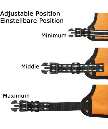 Heele Adjustable No-Pull Dog Harness for Large Dogs | Reflective Breathable Padded Handle | XL University Orange (53-97cm) - Buy Online on GoSupps.com