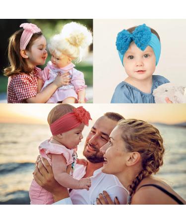 Midodo 15 Pcs Baby Girl Soft Elastic Turban Headbands - Newborn Knot Hair Bands for Infants - Buy Online on GoSupps.com