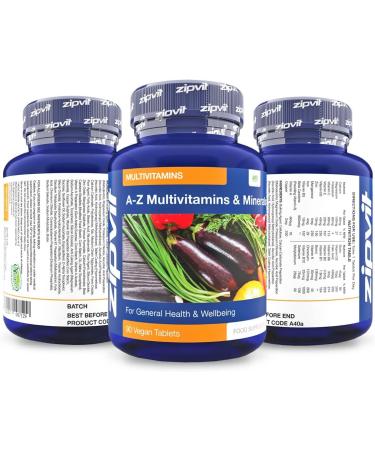 Vegan Multivitamin Tablets for Women & Men - 90 Tablets - 6 Month Supply - 25 Essential Vitamins & Minerals - Buy Online on GoSupps.com