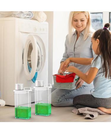 Fovolat Laundry Detergent Dispenser | Liquid Laundry Containers Moisture Resistant Clear Laundry Detergent Dispenser with Measuring Cup for Detergent Softener Scent Booster Scent Booster Beads - Buy Online on GoSupps.com