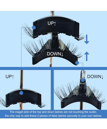 Magnetic Eyelashes Set - 4 Pairs Natural 3D Reusable False Eyelashes with Clips | No Glue Easy Wear DIY Kit Gift - Buy Online on GoSupps.com