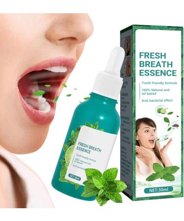 2PCs Fresh Breath Essence Breath Freshener Bad Breath Eliminating Bad Mouth Smell Removing Drops Fights Bad Breath Portable Cool Peppermint Oral Care Essence Keep Your Breath Fresh FOR TRAVEL