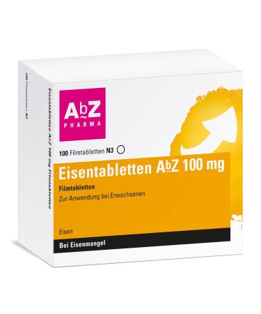 Iron tablets AbZ 100 mg film-coated tablets: The preparation to compensate for iron deficiency 100 film-coated tablets 100 pieces (1 pack)