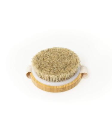 ENMARIE Round Dry Skin Brush - Medium-to-Firm Strength Natural Bristle - Enhances Skin Health - Buy Online on GoSupps.com