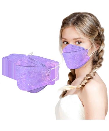 AMDOLE 50 piece of mouth protection adults colorful motif disposable fish form mouth protection 4-layer mouth-cloth breathable bandana mouth and nose protection scarves #06 unit size