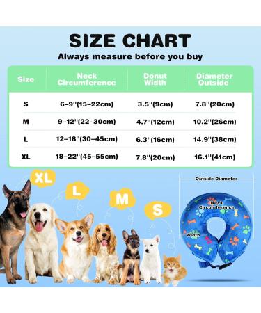 ANWA Inflatable Pet Recovery Collar - Adjustable Dog & Cat Cone for Surgery - Blue, Medium - Buy Online on GoSupps.com