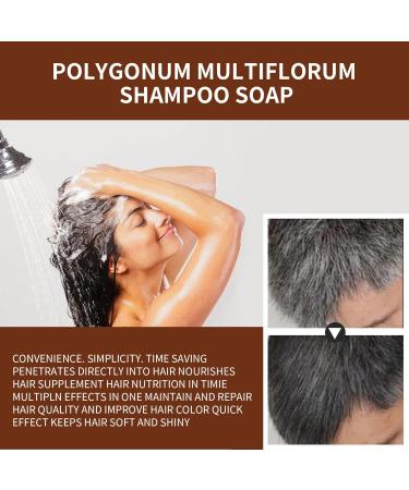 organic gray reverse shampoo natural organic conditioner soap hair coloring shampoo Multiflorum solid shampoo(1/3/5pcs) - Buy Online on GoSupps.com