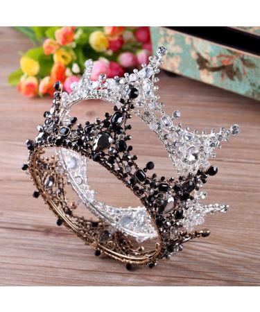 Frcolor Baroque Tiara Bridal Headpiece - Rhinestone Wedding Crown Hairband (Black) | Shop Internationally - Buy Online on GoSupps.com