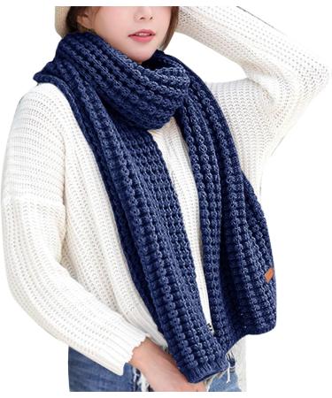 Buy Ladies Cotton Cashmere Scarf - Versatile Neck Warmer for All Seasons | Navy Autumn Winter Scarves - Buy Online on GoSupps.com