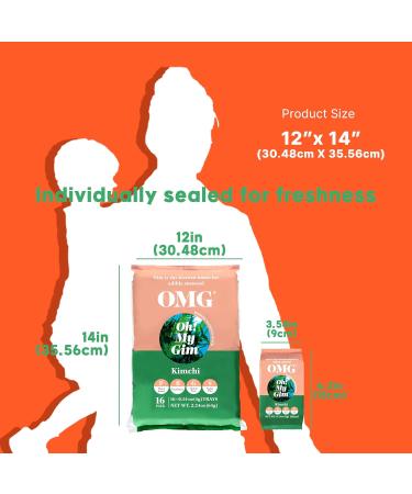 Oh! My Gim Seaweed Snack - 16 Pack Kimchi Flavor | Vegan Healthy Snack | Premium Korean Dried Algae Chips - Buy Online on GoSupps.com