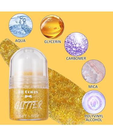  Jiounie Roll-on - Glitter Body Gel - Mermaid - Glitter - For Face - 25 ml (08 Gold) - Buy Online on GoSupps.com