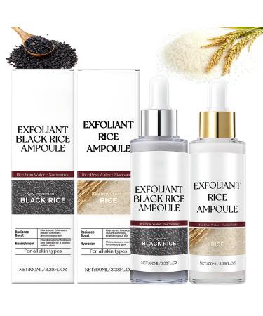 Peel Shot Glow Rice Ampoule Duo Exfoliant Visage Peeling Visage Exfoliant au Riz Noir et Blanc exfoliant Doux Nettoie en Profondeur les Pores Am liore la peau Rugueuse 2 * 100 ML