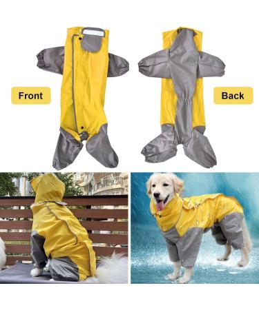 Waterproof Dog Raincoat with Hood - Lightweight Yellow Rain Jacket for Medium & Large Dogs | Perfect for Playgrounds & Vacations - Buy Online on GoSupps.com