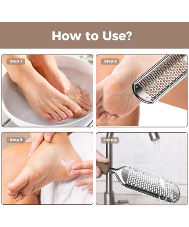 Easkep Corneal Remover - Stainless Steel Hornhaut Trash Foot Scraper for Dead Skin Removal - Durable Corneal File for Smooth Feet - Buy Online on GoSupps.com