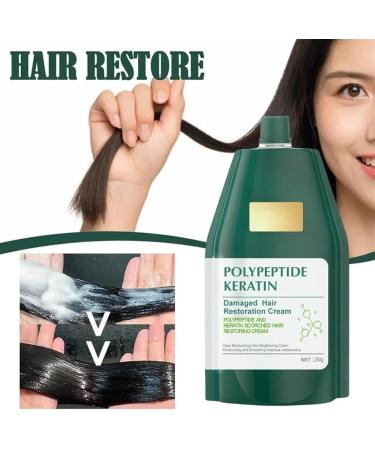 Yaepoip Polypeptide Keratin Hydrating Smoothing Hair Damage Repair Cream Polypeptide Keratin Hair Treatment Deep Conditioning Mask Lasting Shine and Smoothness 300g - Buy Online on GoSupps.com
