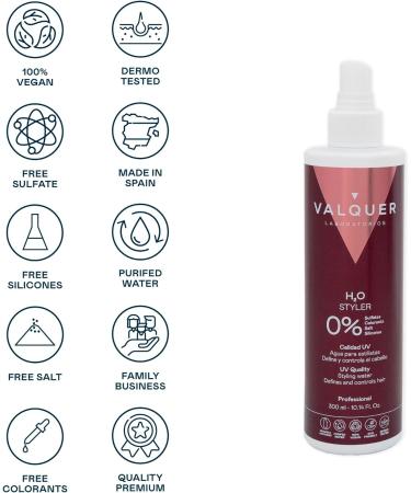 Valquer Professional H2O Eau for stylists UV quality Styling water with sun protection 300 ml - Buy Online on GoSupps.com