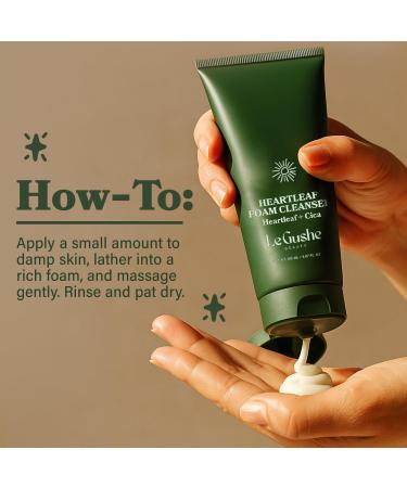 LE GUSHE Heartleaf Foam Face Wash - Gentle Facial Cleanser for Deep Cleansing - With Cica & Hyaluronic Acid - Soothing Face Wash for Women - Inspired by Korean Skin Care (150 ml/5.07 fl oz) - Buy Online on GoSupps.com