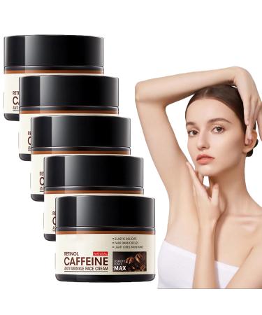 Sadoer Hydrating Retinol Caffeine Anti-Wrinkle Cream Sadoer Retinol-Kaffein Sadoer Eye Cream Caffeine Eye Cream for Dark Circles and Puffiness Anti Wrinkle Moist Care for Skin (5PC)