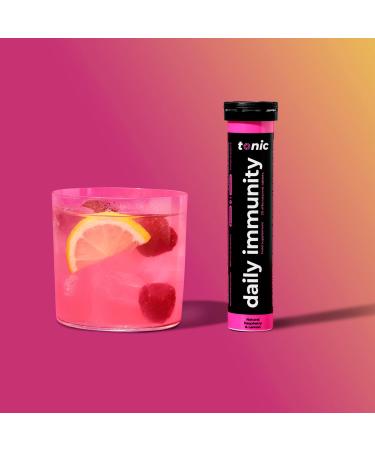 Tonic Health Immunity Effervescent Tabs - 11-in-1 Vitamins, Minerals & Phytonutrients - Vegan, No Sugar - Raspberry & Lemon Flavor - 20 Servings - Buy Online on GoSupps.com
