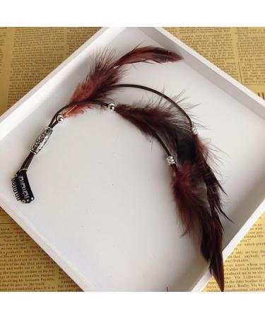 Fodat Set of 3 Handmade Boho Hippie Hair Extensions - Feather Clip Comb Headdress Hairpin DIY Accessories for Women - Buy Online on GoSupps.com