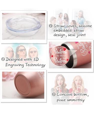 Sister Christmas Gift Set - 6 Pieces, 12oz Wine Tumblers, Makeup Bags & Keychains - Perfect Christmas/Birthday Present for Women, BFFs - Not Sisters by Blood But Sisters by Heart - with Gift Box - Buy Online on GoSupps.com