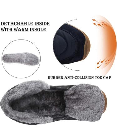 UPSOLO Men's Winter Snow Boots - Water Resistant, Anti-Slip, Fully Fur Lined Hiking Boot - Navy Blue (Size 11) - Buy Online on GoSupps.com