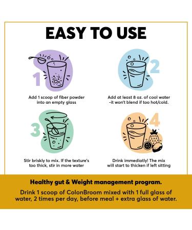 ColonBroom Tropical Fruits Psyllium Husk Powder Colon Cleanser - Vegan & Gluten-Free Fiber Supplement for Constipation & Bloating Relief - 60 Servings - Buy Online on GoSupps.com