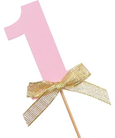 One Pink Cupcake Toppers - Girl 1st Birthday Party Decor Pink Number 1 Bow Cupcake Toppers Baby Shower Anniversary Party Supplies Girls First Birthday Pink Cupcake Topper (One Cupcake Toppers) - Buy Online on GoSupps.com