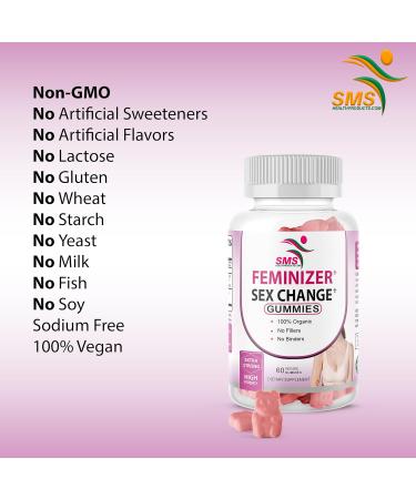 Feminizer Sex Change Gummies - Pueraria Mirifica Supplement for Estrogen | 60 Organic Veggie Gummies for Women LadyBoy LGBT & Transgender Support - Buy Online on GoSupps.com
