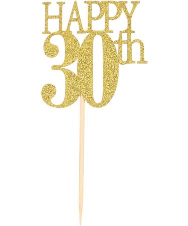 Unimall 24 Pieces Gold Glitter Number 30 Birthday Cupcake Toppers Happy 30th Cupcake Picks Mini Cake Decorations for Youth 30 Years Old Birthday Anniversary Party Supplies - Buy Online on GoSupps.com