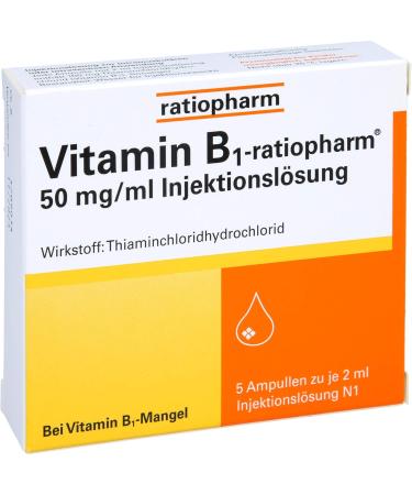 Buy VITAMIN B1 ratiopharm 50mg/ml Injection Ampoules 5x2 ml - Fast International Shipping - Buy Online on GoSupps.com