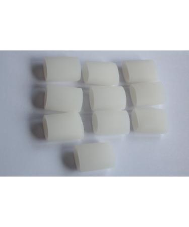 FootTrek Silicone/Polymer Gel Soft Tubular Toe Protectors/Toe Separators for Smaller Toes 1.4" (3.6cm) 2-5 Toes 10 Pack