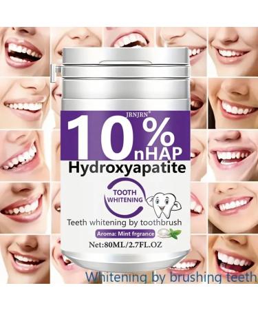 JRNJRN Teeth Whitening Powder with 10% Hydroxyapatite Mint Fragrance Purple 80ml/2.7oz Professional Tooth Care Formula - Buy Online on GoSupps.com