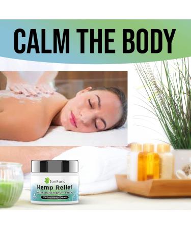 Hemp Cream Maximum Strength - Menthol Rub with Hemp Oil, Arnica, Lavender, Aloe Vera, Kava Kava, & Camphor - Natural Hemp Muscle Rub Cream for Skin, Muscles & Joints - ZenRenu, 4 oz - Buy Online on GoSupps.com