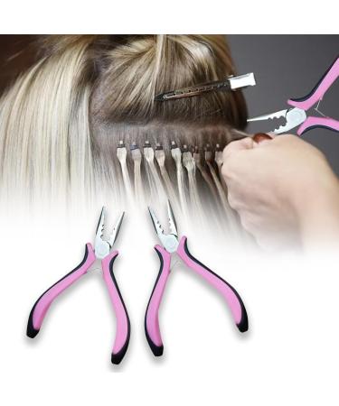 Miaija 2Pieces Hair Extension Pliers Pink Stainless Steel Nano Beads Links Hair Plier Professional Nano Hair Extension Tools for Micro Nano Rings Removal Extending Hair Wearing - Buy Online on GoSupps.com