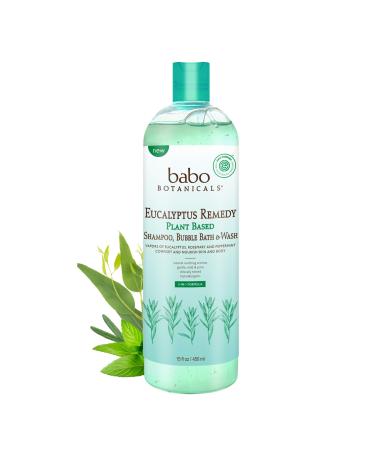 Babo Botanicals Plant Based 3-In-1 Shampoo Bubble Bath & Wash Eucalyptus Remedy 15 fl oz (450 ml)