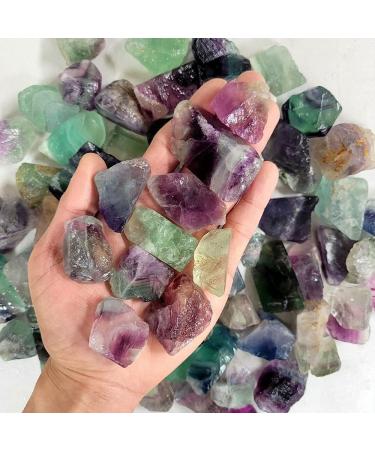Natural Crystal Rough Natural Raw Rainbow Fluorite Crystals Rough Stones Crystals Gemstones Specimens Collectible Home Decor (Size : 100g)
