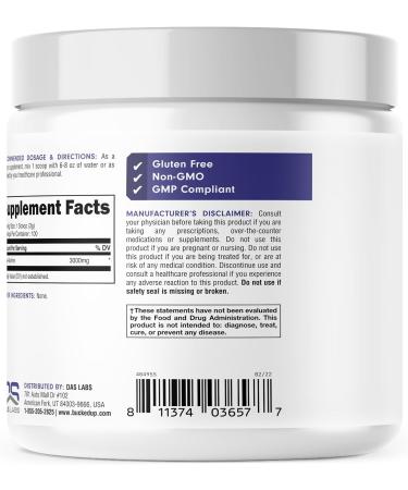 Bucked Up Beta Alanine 300mg Powder - Non-GMO Gluten-Free Unflavored - 100 Servings - International Shipping Available - Buy Online on GoSupps.com